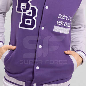 Chaqueta de invierno Varsity para hombre, abrigo con letras de estilo béisbol moderno, abrigo cálido de mezcla de algodón duradero para clima frío - Product Image 3