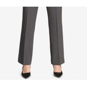 Pantaloni Calvin Klein da donna a gamba dritta con motivo a quadri moderni, antipiega, traspiranti, casual, con elastico in vita, grigio, taglia 2 - Product Image 3