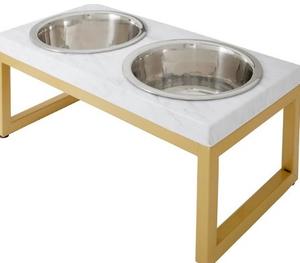 Cuenco de alimentación de madera de diseño de lujo con cuenco de acero inoxidable para Alimentación de Mascotas Gurdon accesorios decorativos de alimentación de mascotas - Product Image 2