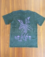 T-shirt en coton délavé pour homme, coupe classique, à manches courtes, séchage rapide, respirant, tricoté, col rond, décontracté avec motif
