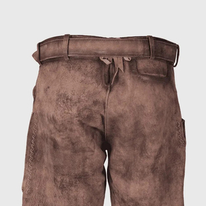 Shorts en Lederhosen bavarois pour hommes, style urbain, nouveau modèle, motif uni, respirant, en toile PVC/cuir de vachette, vente en gros - Product Image 4