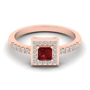 Anillo de Plata de Ley 925 con Certificado REYES GRA, Corte Princesa, Gema de Granate de 0.31 Quilates, Anillos de Compromiso de Moissanita a la Moda - Product Image 5