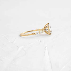925 Sterling Silver D Color Moissanite <b>Vintage</b> Engagement <b>Ring</b> Women's <b>Gold</b> Plated TISHYA DIAMOND - Product Image 2