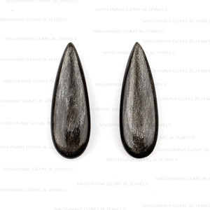 พลอยออบซิเดียนทรงลูกแพร์ขนาด 10x30 มม. คุณภาพพรีเมียม สีเงินธรรมชาติ สำหรับทำเครื่องประดับ สามารถปรับแต่งได้ - Product Image 4