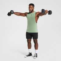 Camiseta sin Mangas de Spandex/Poliéster para Hombre, con Logotipo Personalizado, para Viajes de Verano, Gimnasio, Secado Rápido, Transpirable, Ecológica, Antiestática
