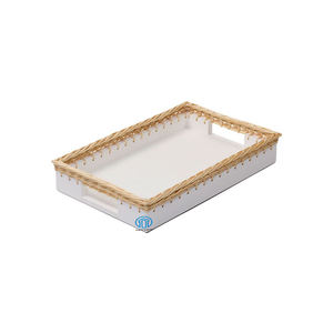 Nouveau design mélange laque et rotin rectangle plateau de service pour la décoration de la maison 100% fait main par artisan made in Vietnam - Product Image 1