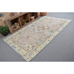 Tapis Turc Vintage Classique Beige 5.2 X 8.7ft Fait à la Main Peluche Pile Hauteur Laine Fourrure Latex Patchwork Rectangle pour Adolescents Chambres - Product Image 2