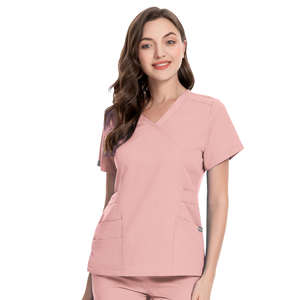 Spandex Jogger Sets Doctor Logotipo personalizado Estiramiento Médico Scrubs Mujeres Scrub Enfermería Hospital Uniformes Soft Scrubs Uniformes Conjuntos - Product Image 4