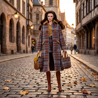 Ensemble de vêtements pour poupées de style britannique à carreaux, échelle 1:6, pour poupées de 11,5 pouces, tenues miniatures artisanales à la mode