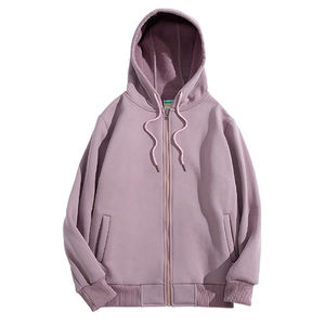 Vêtements Vêtements Respirant Hommes Zipper Hoodies Couleur Unie 100% Coton Blanc Mode Bonne Qualité Heavyweight Zipper Hoodies - Product Image 1