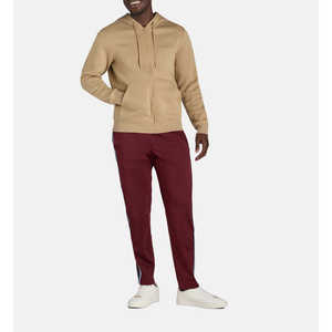 Sweat-shirt à capuche zippé beige pour homme, veste d'hiver décontractée - Product Image 3