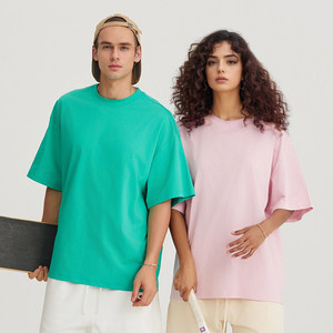 Tissu frais de mélange de polyester de coton de haute qualité 220gsm en gros T-shirt décontracté unisexe pour hommes - Product Image 1