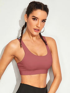 Factory Premium High Quality <b>80</b>% Nylon 20% Spandex Women Sports Bra <b>Tops</b> for Gym Yoga Fitness High Support Seamless Sport Bra - Product Image 5