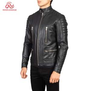 แจ็กเก็ตหนังแกะสำหรับผู้ชายคอเสื้อพับลง2025ใส่สบายแขนยาวดีไซน์ล่าสุด - Product Image 1