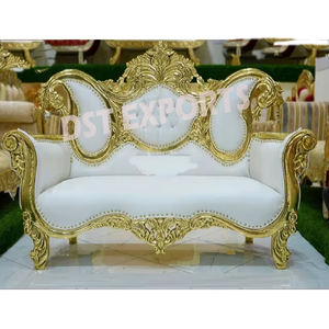 Conjunto de sofá Maharaja DE BODA árabe de oro antiguo, sofá dorado de estilo moderno, recién llegado, hecho de madera de teca - Product Image 6