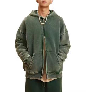 Trending Custom Rhinestone Sunfade Knitted Pullover Hoodie Winter Streetwear Casual <b>100</b>% Cotton Breathable Drop Shoulder Unisex - Product Image 5