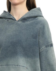 New Arrival <b>Embroidery</b> Logo Acid Wash Distressed Vintage Fashion Street Hoodie 100% Cotton Hoodies <b>Sweatshirts</b> Hoodies for Men - Product Image 3