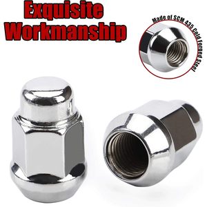 20pcs Chrome 12mmx1.5 Closed End Bulge Acorn <b>Wheel</b> Nut 19mm Hex Cone Seat Anti-Theft Alloy Steel for Cars - Product Image 3