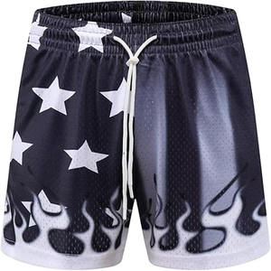 Short de basket-ball personnalisé pour hommes en maille double couche avec poches zippées brodées cousues vente en gros - Product Image 2