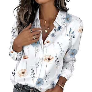 Camisa de manga larga con botones para mujer, estilo urbano, holgada, a la moda - Product Image 1