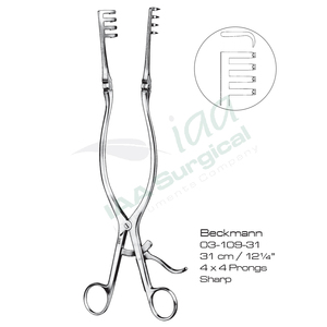 Retractores Autoajustables Beckmann-Adson, Proveedor Directo de Fábrica, Retractor Quirúrgico General Beckmann para Instrumentos Médicos - Product Image 4