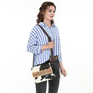 Fur Leather <b>Sling</b> <b>Bag</b> Bohemian Stylish Hand Tooled Carving Purse <b>Bags</b> for Women's Multi Use Hand Crafted Western <b>Bag</b> - Product Image 2