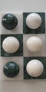 Luxury Marble Tic Tac Toe Set Handmade Stone Game Board with Onyx and Marble Sphere Pieces for Home Decor - Product Image 4