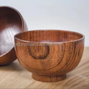 Tazón de masa de madera de Acacia hecho a mano, diseño personalizado, pulido, estilo Feng Shui, decorativo, marfil, amor, tazón de madera, artesanías naturales - Product Image 1