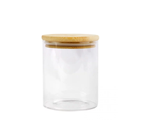 Bocal transparent de concepteur avec couvercle en bois bocal de bouteille de cuisine transparent transparent artisanat bocaux de stockage en verre transparent personnalisables