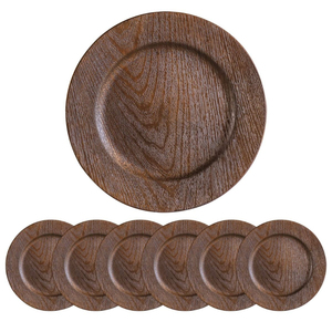 Assiette de service ronde en bois massif faite à la main pour la décoration de table à manger à la maison, assiettes décoratives écologiques - Product Image 3