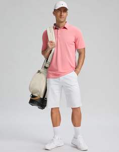 เสื้อโปโลผู้ชายแบบแห้งเร็วเสื้อโปโลสำหรับใส่ตีกอล์ฟเสื้อกีฬาระบายอากาศได้ดีโลโก้ตามสั่ง - Product Image 4