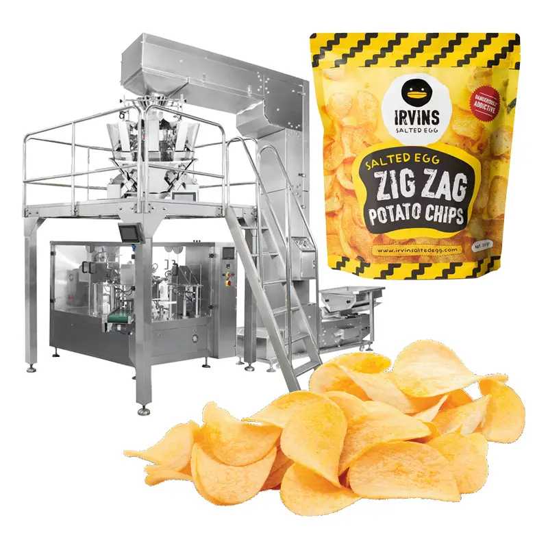 Automatische Maschine zur Verpackung und Abdichtung von Kartoffelchips pommes