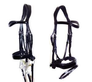 Brida de cuero (versión europea). Brida de cuero anatómica Aria La versión Euro es una brida de cuero Horse Snaffle - Product Image 1