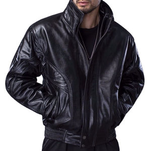 Chaquetas de cuero ligeras para hombre, venta al por mayor, cuero suave hecho a mano, manga larga, diseño ajustado, logotipo personalizado y opciones de color - Product Image 1