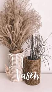 ชั้นวางกระถางต้นไม้ทำจากหวายและเหล็กสำหรับใช้ในบ้านในร่มและกลางแจ้ง - Product Image 5