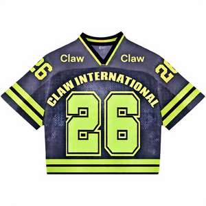 เสื้อตาข่ายพิมพ์ซับลิเมชันออกแบบได้ตามต้องการสำหรับผู้ชายอเมริกันฟุตบอลเสื้อยืดตาข่ายระบายอากาศได้แบบสั้น - Product Image 5