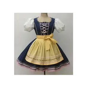 Vrouwen Dirndl Jurk 3 Delige Bavarische Oktoberfest Kostuum Traditionele Midi Dirndl Dames Casual Dragen Jurk