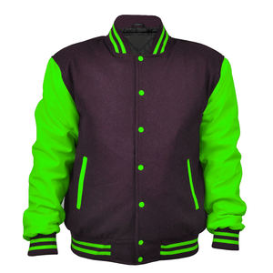 Veste en cuir de dernière génération, broderie en chenille, veste bomber en laine, veste universitaire, veste de baseball, veste varsity - Product Image 2