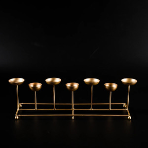 Soporte de Urli dorado de estilo único, centro redondo de latón decorativo, decoración de boda, diseño rústico Ins, vidrio, Metal, ocasiones navideñas - Product Image 5