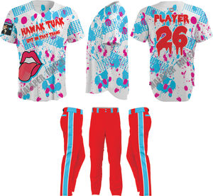 2025 Unisex adulto personalizado béisbol Jersey y pantalones conjunto completo con impresión Digital 100% poliéster antibacteriano - Product Image 1