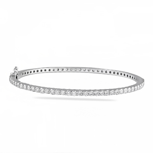 Brazalete de Oro Blanco con Diamantes de 3.40 Quilates, Elegante Joyería de Diamantes para Mujer - Product Image 1