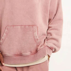 Sweat à capuche Streetwear délavé à l'acide pour hommes avec coutures propres et coupe décontractée Sweat à capuche fonctionnel en coton mélangé délavé à l'acide - Product Image 6