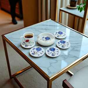 Ensemble de 6 sous-verres en marbre Pietra Dura, sous-verres en pierre incrustée faits à la main en Inde - Product Image 6