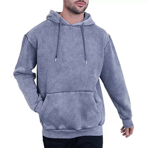 Venta al por mayor transpirable de gran tamaño de los hombres sudaderas con capucha sostenible de punto sólido patrón OEM servicio disponible colores personalizados - Product Image 1