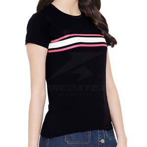 Nueva Llegada, Venta en Línea, Camiseta de Mujer Casual, Ecológica, Transpirable, Ligera, 100% Algodón, Manga Corta, Diseño Personalizado - Product Image 2