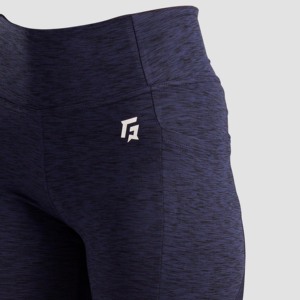 Shorts de Compresión Dinámica para Mujer en Azul Marino, Diseño Ajustado - Product Image 4