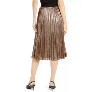 Gonna plissettata in chiffon marrone Alfani da donna, taglia XL, modello svasato a trapezio, elegante, ricamata, stile impero, disponibile anche taglia XS - Product Image 2