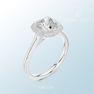 Stylish cluster <b>ring</b> <b>cushion</b> shape igi certified crafted to order refined jewelry piece ideal for custom engagement and fashion - Product Image 6