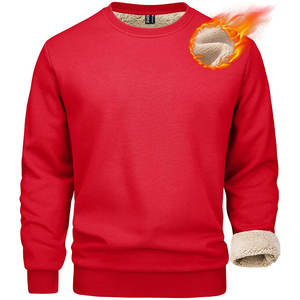 Sudadera de cuello redondo de gran tamaño personalizada con forro de Sherpa Tela de peso pesado de ajuste relajado personalizada para la moda de invierno - Product Image 1