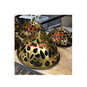 Set of 2 Different Sizes <b>Cake</b> <b>Stand</b> With Lid Round Shape Stainless Steel Snacks Dates Server With Acrylic Cover - Product Image 5